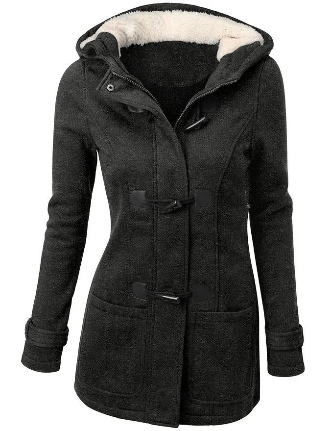 VenusFox Parka Button Hooded Coat