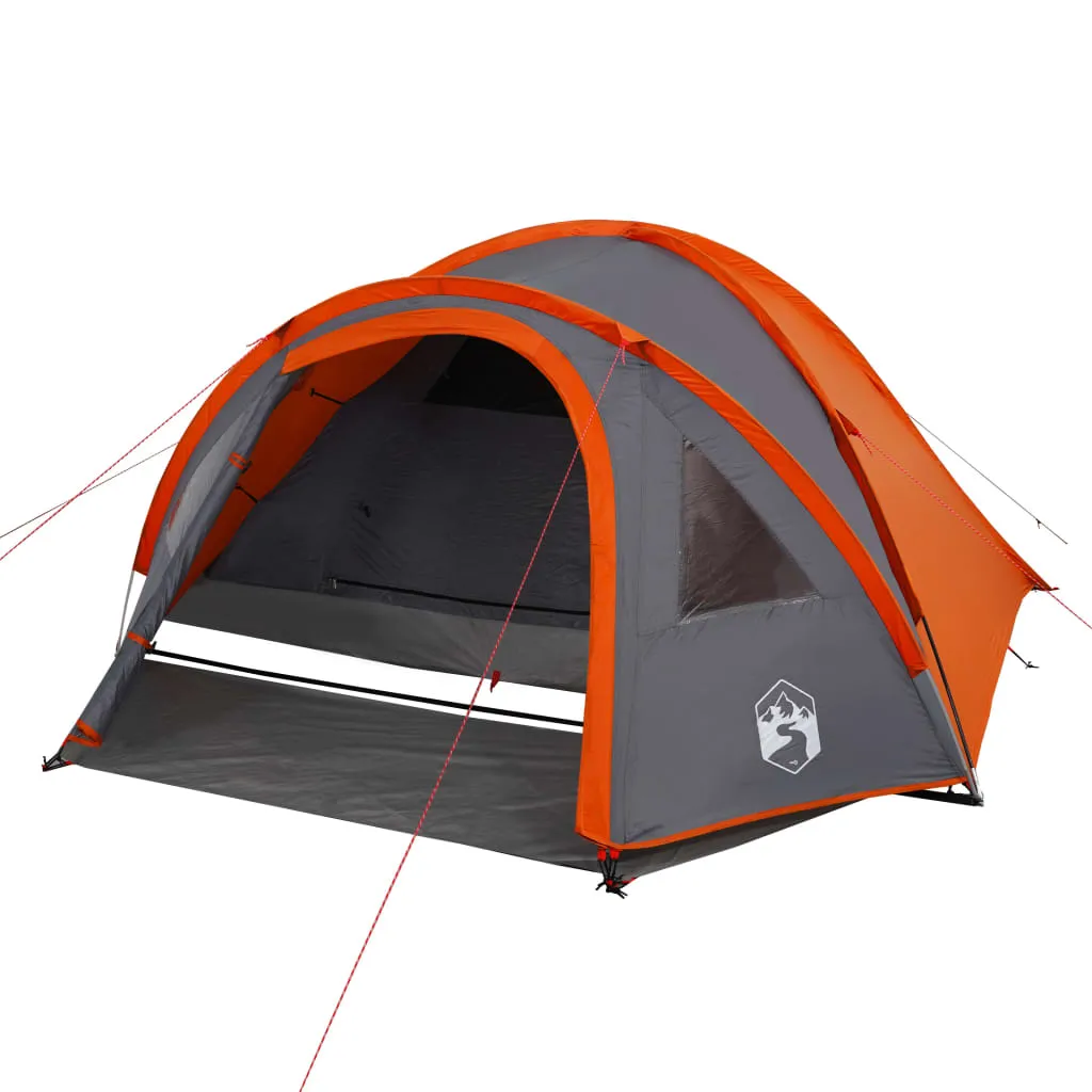 vidaXL Camping Tent Dome 4-Person Orange Waterproof