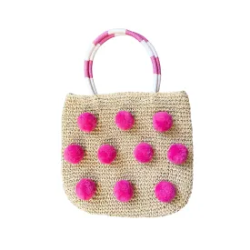 Vienna Pom Pom Straw Bag