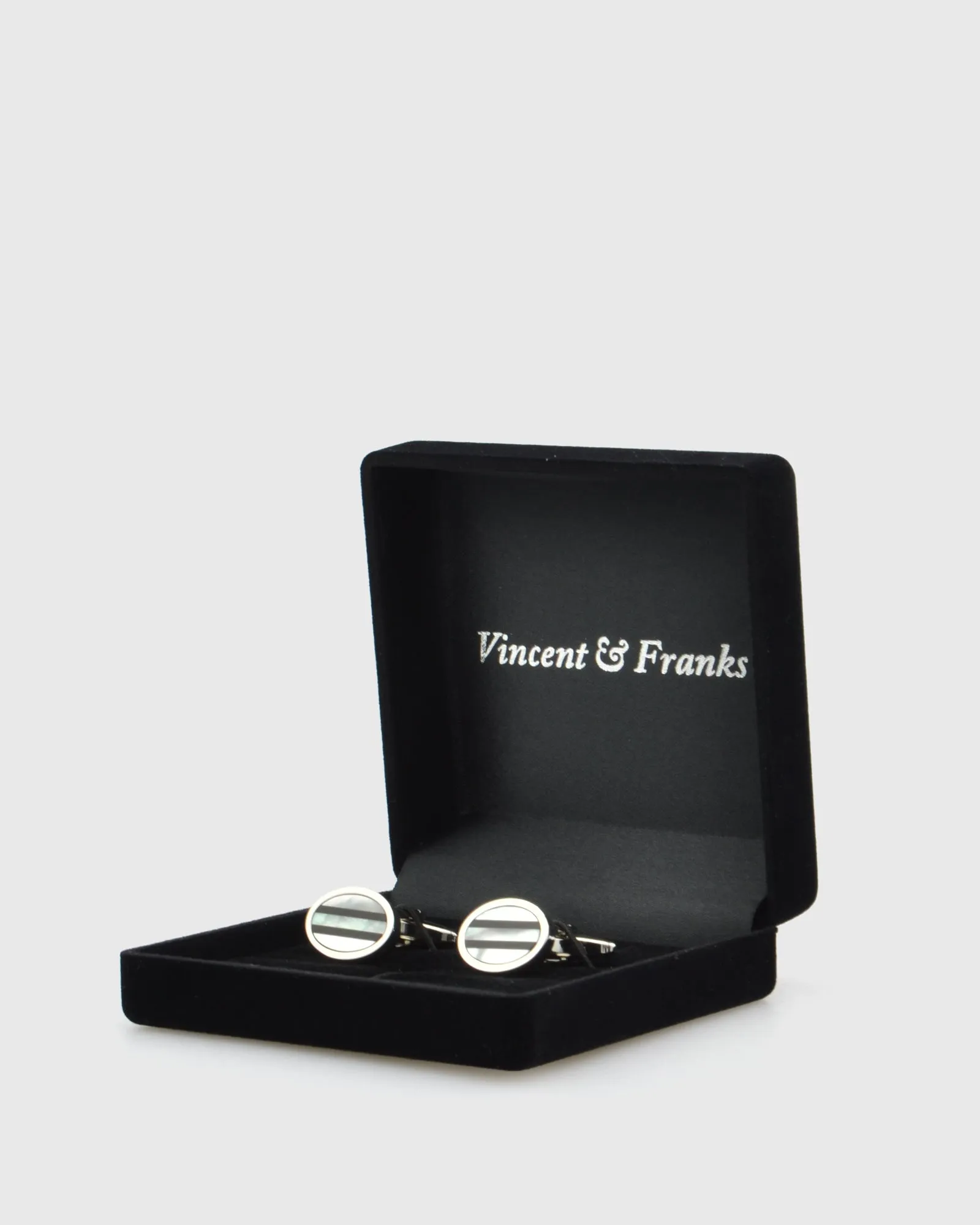 VINCENT & FRANKS VF23117M ONYX & MOP CUFFLINKS