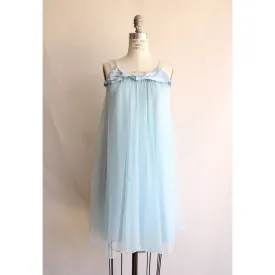 Vintage 1960s Nightgown Blue Babydoll Nightgown