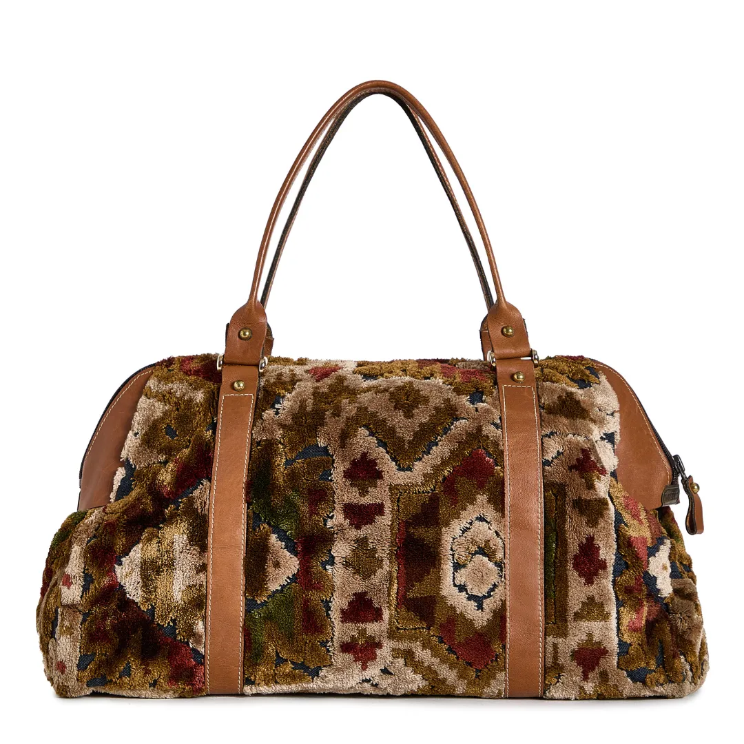 Vintage 1960s Velvet Tapestry Carpet Bag - Doctor Bag