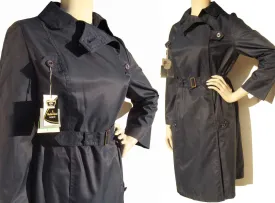 Vintage 60s Navy Trench Coat Deadstock w/ Tags Weather Queen – S / M