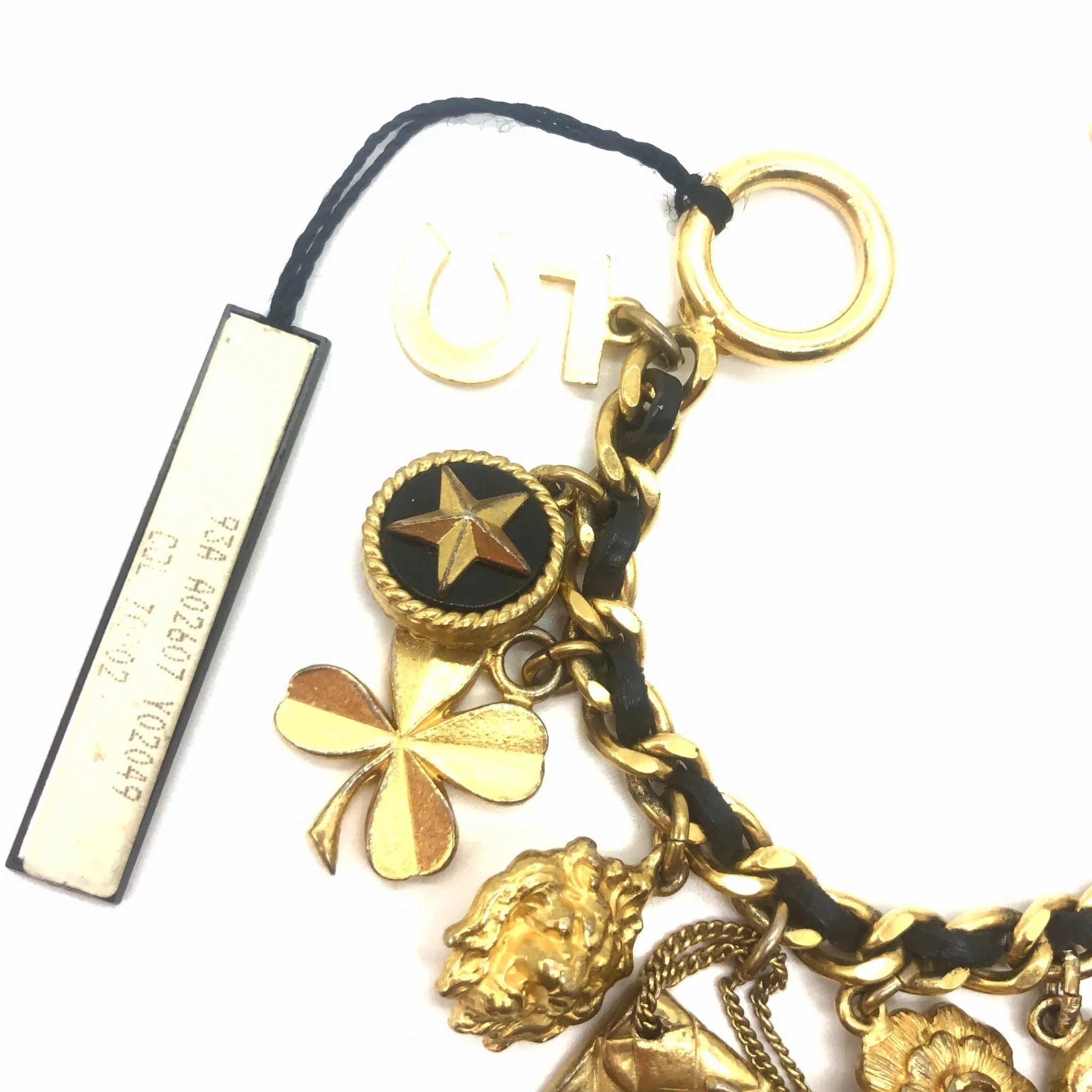 Vintage Chanel Iconic Leather and Chain Charm Bracelet