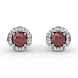 Vintage Channel Setting Stud Earrings