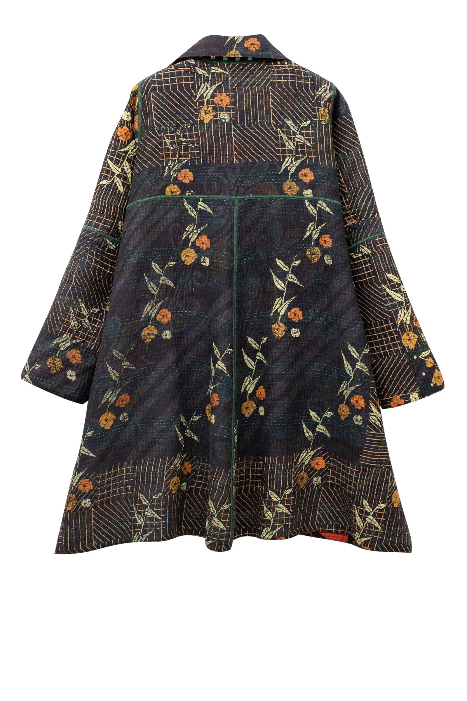 VINTAGE COTTON KANTHA A-LINE DUSTER (311) COAT