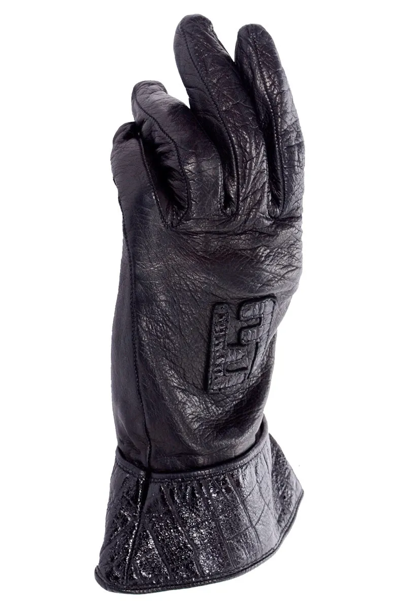 Vintage Fendi Black Leather Ladies Gauntlet Gloves