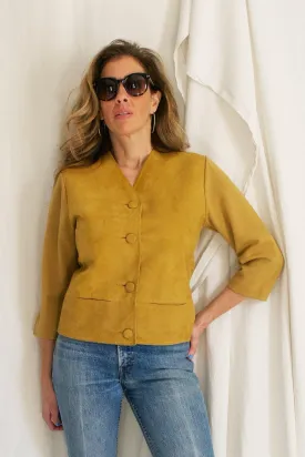 Vintage Spicy Turmeric Italian Suede Jacket