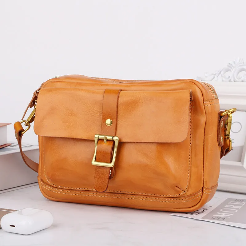 Vintage Vegetable Tanned Leather Messenger Bags for Women 008