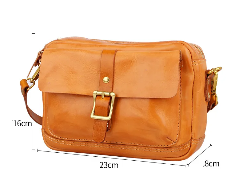 Vintage Vegetable Tanned Leather Messenger Bags for Women 008