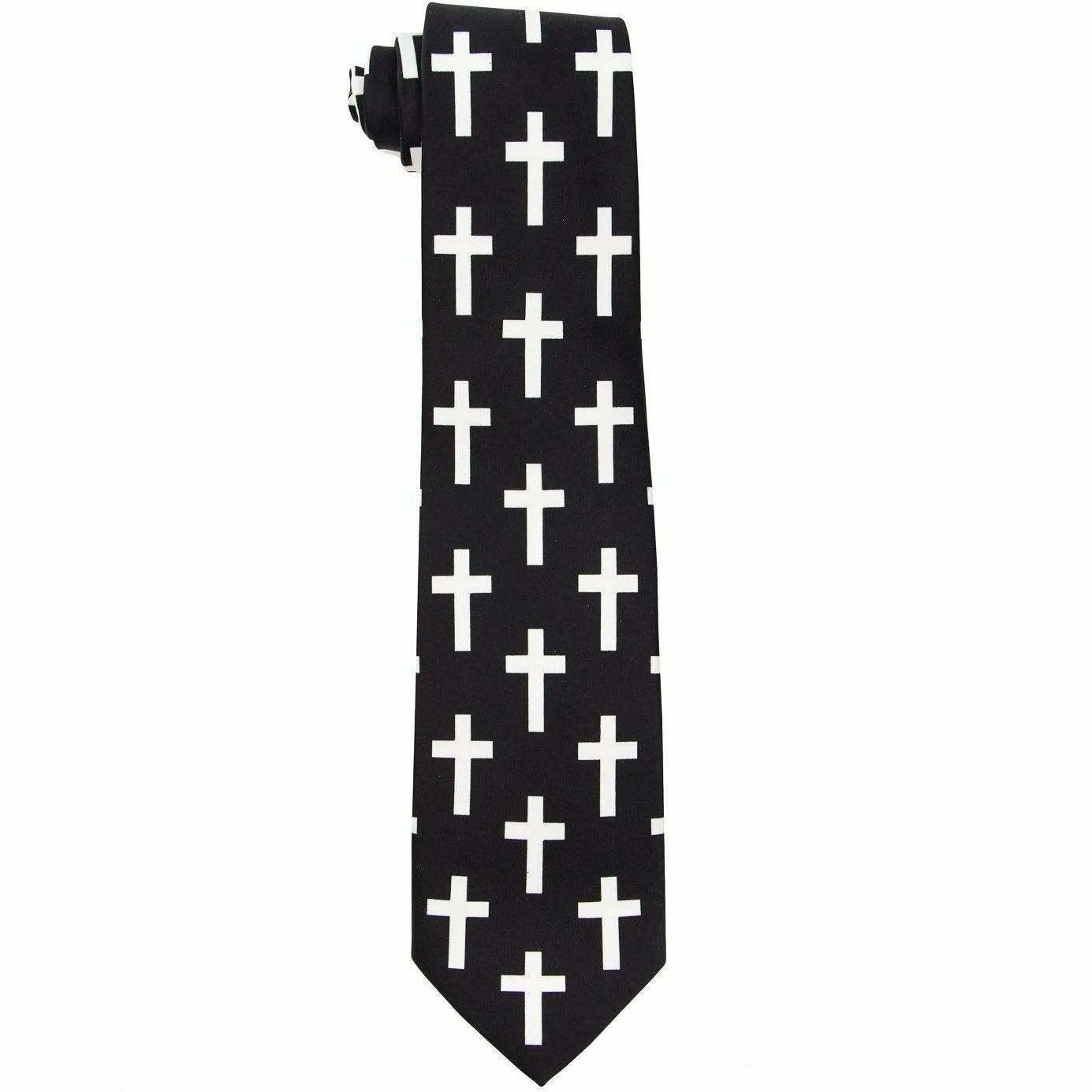 Vittorio Farina Men's Religious Satin Necktie & Pocket Square