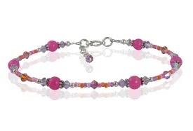 Vivid Jade Gemstone Beaded Anklet