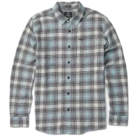 Volcom Caden Plaid Long Sleeve Button-Up Flannel Shirt - Tower Grey