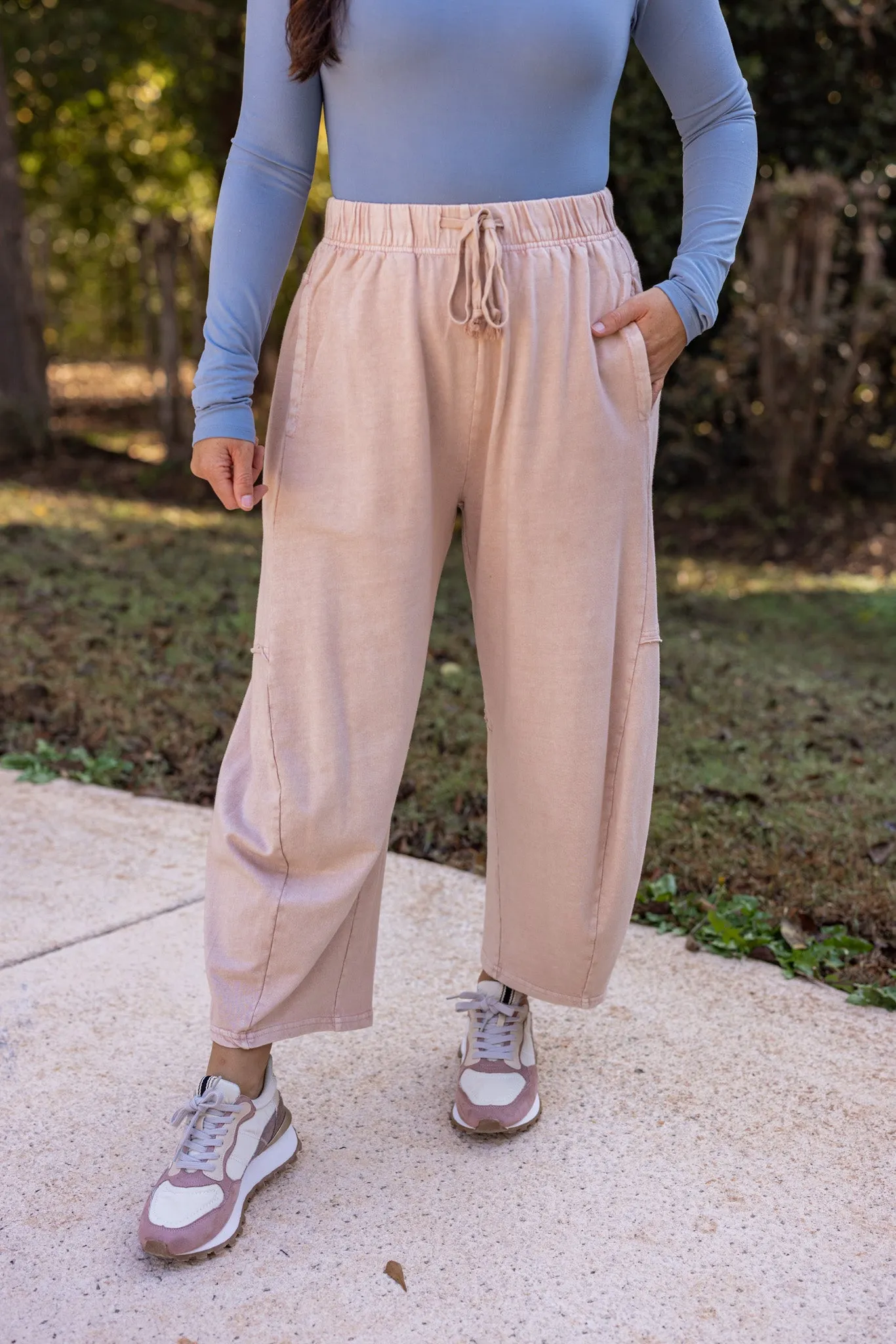 Washed Mauve Barrel Lounge Pants