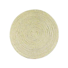 Whirl Bead Embroidered Placemat in Cream, Set of 2