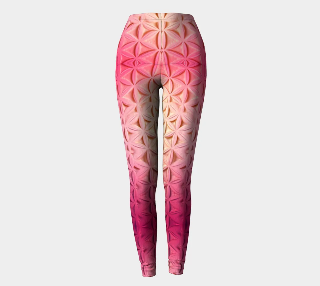 WHITE AND PINK PETALS LEGGINGS | ACIDMATH AI