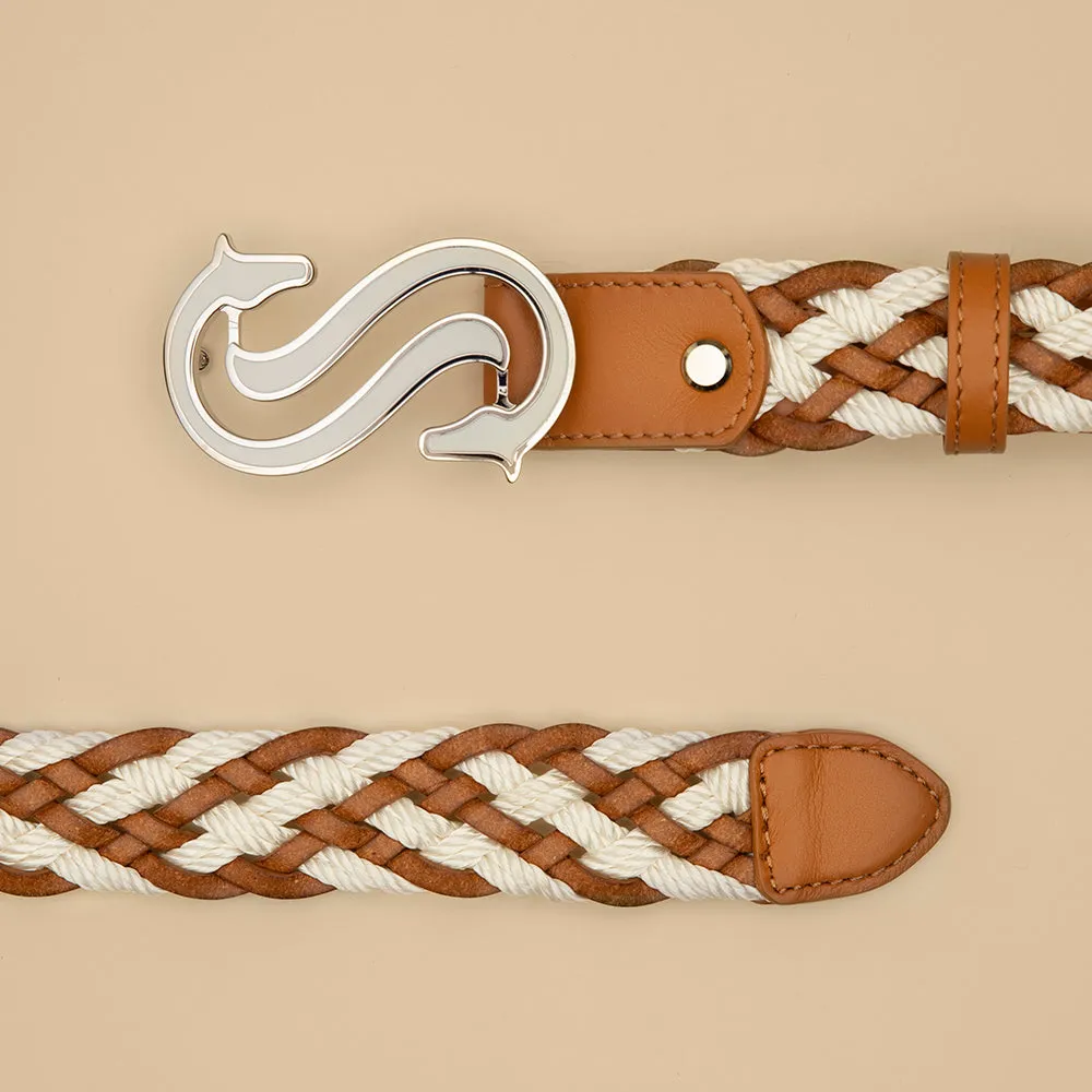 White Braided Belt