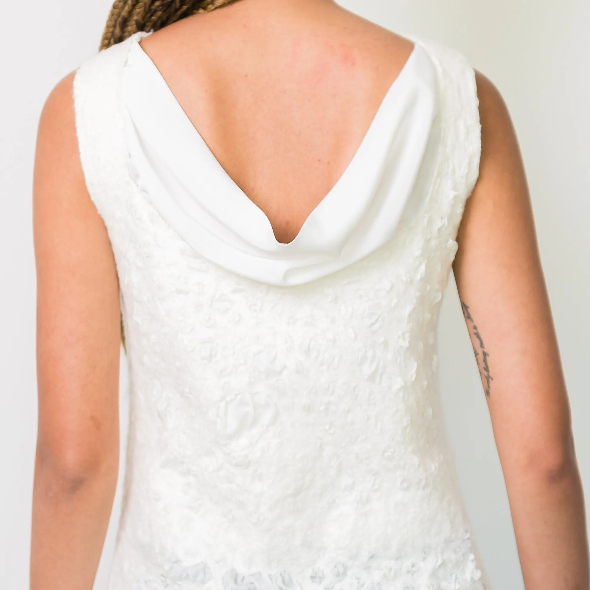 White Drape-back Classic Top