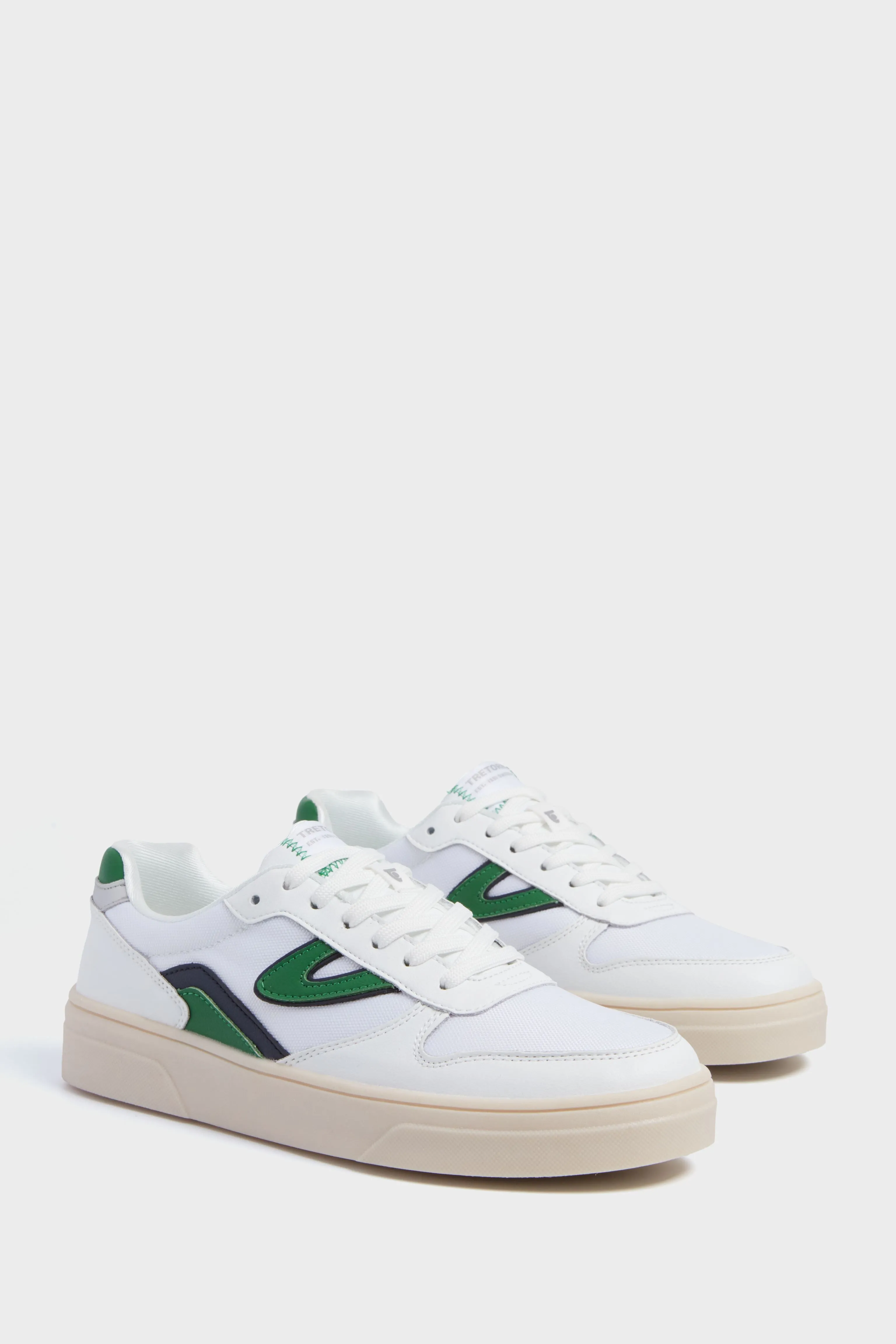 White Green Navy Harlow Elite Sneakers