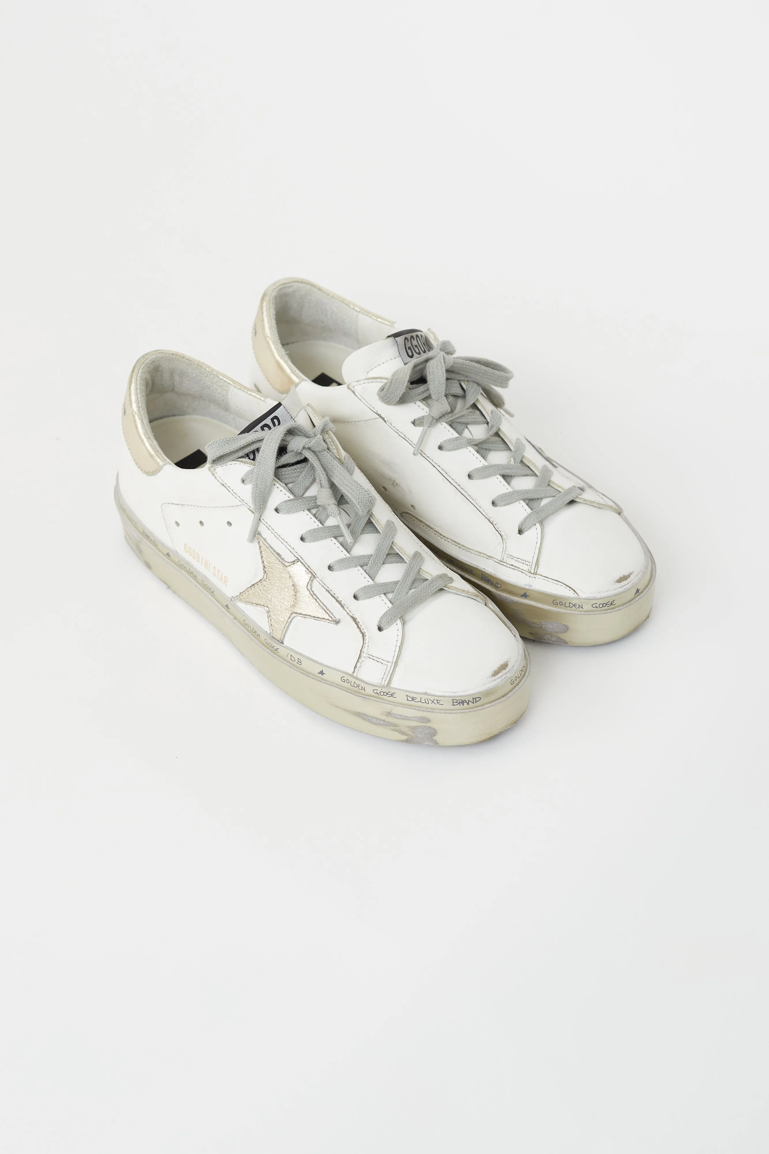 White Leather Hi Star Platform Sneaker