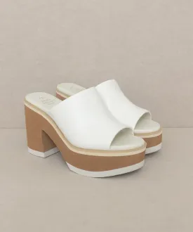 White Multi-Layer Platform Heel