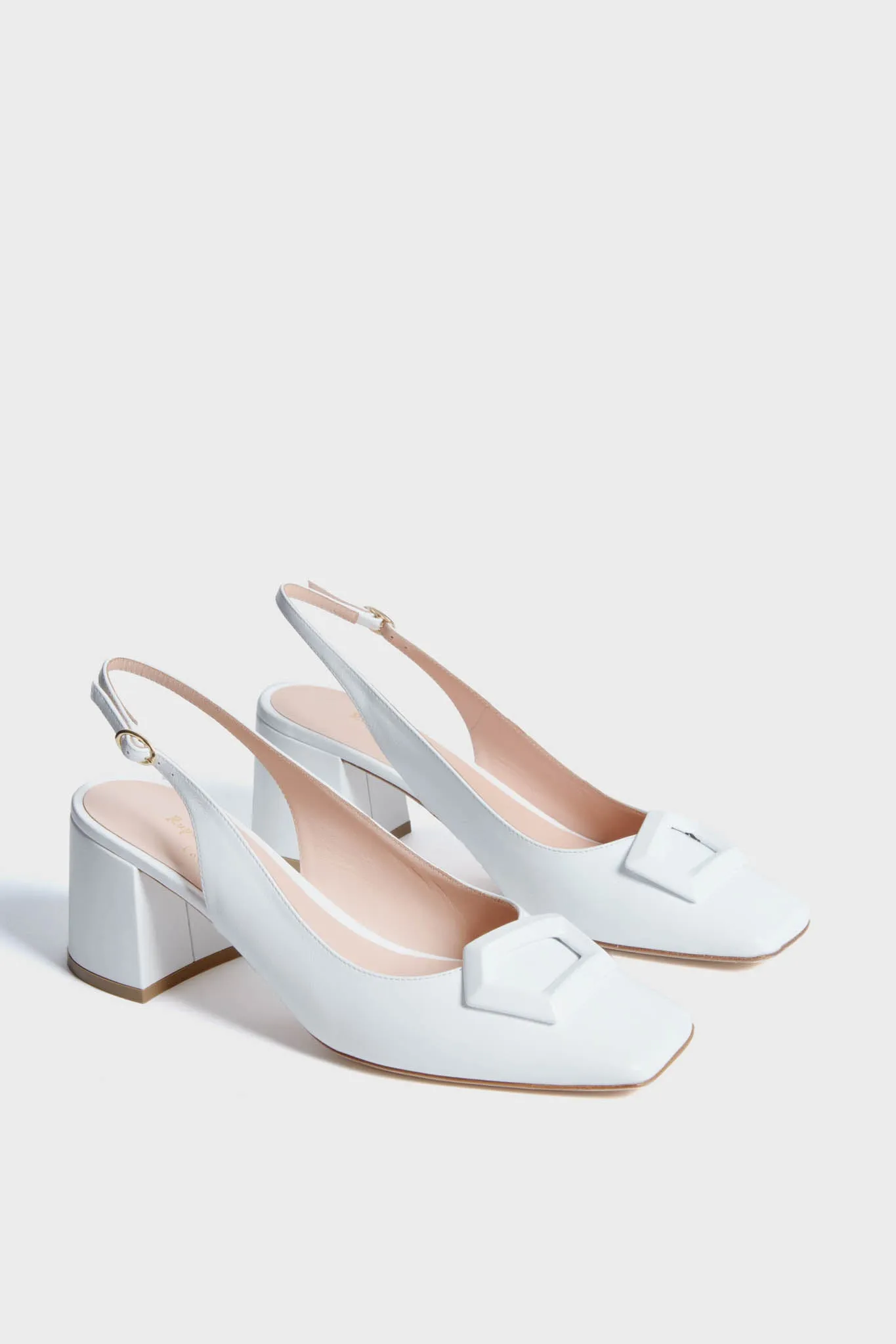 White Naplak Myola Heels