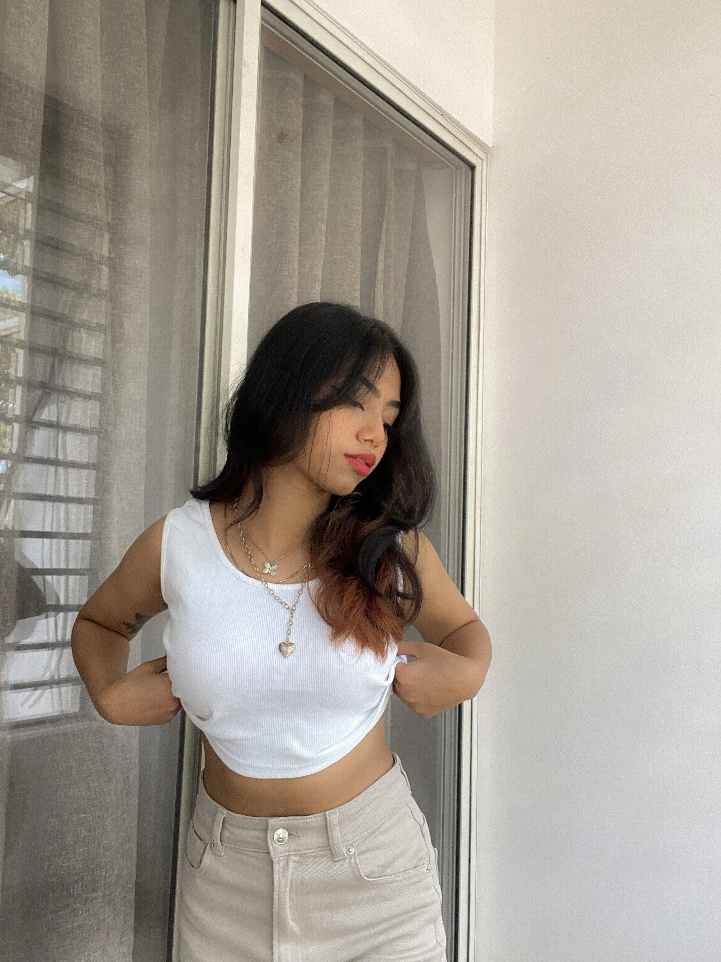 White Retro Tank Top