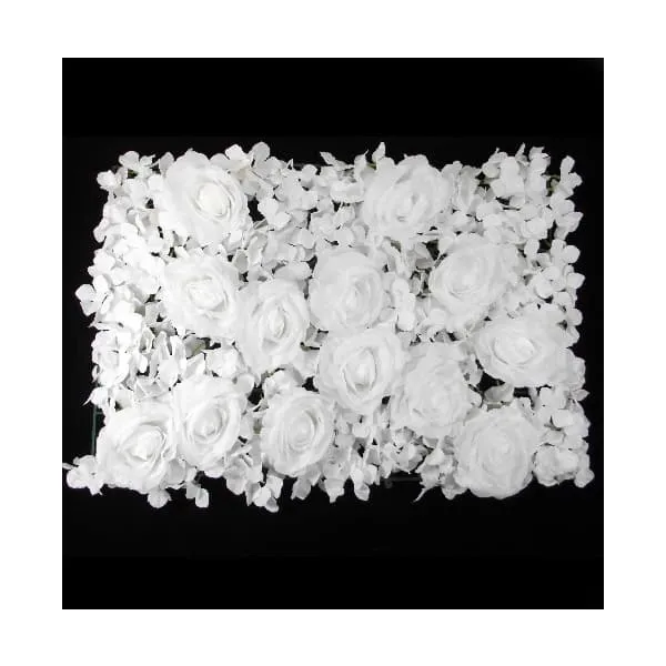 White Roses & Hydrangeas Flower Wall Panel