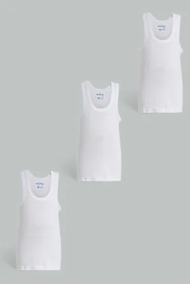 White Sleeveless Vests (3-Pack)