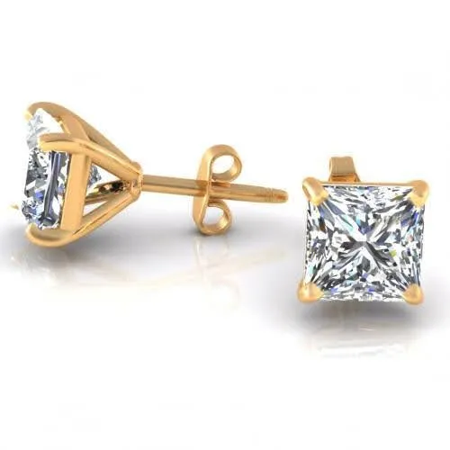 Wholesale 0.50CT Round Cut Diamond Stud Earrings in 14KT Yellow Gold