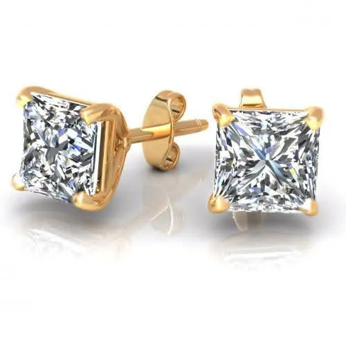 Wholesale 0.50CT Round Cut Diamond Stud Earrings in 14KT Yellow Gold