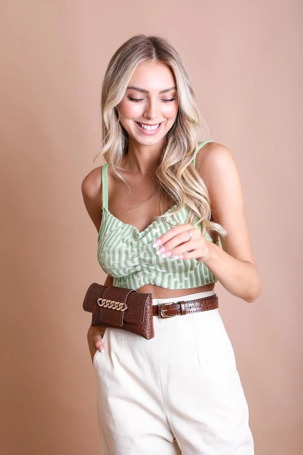 Wide Clutch Chain Belt Bag