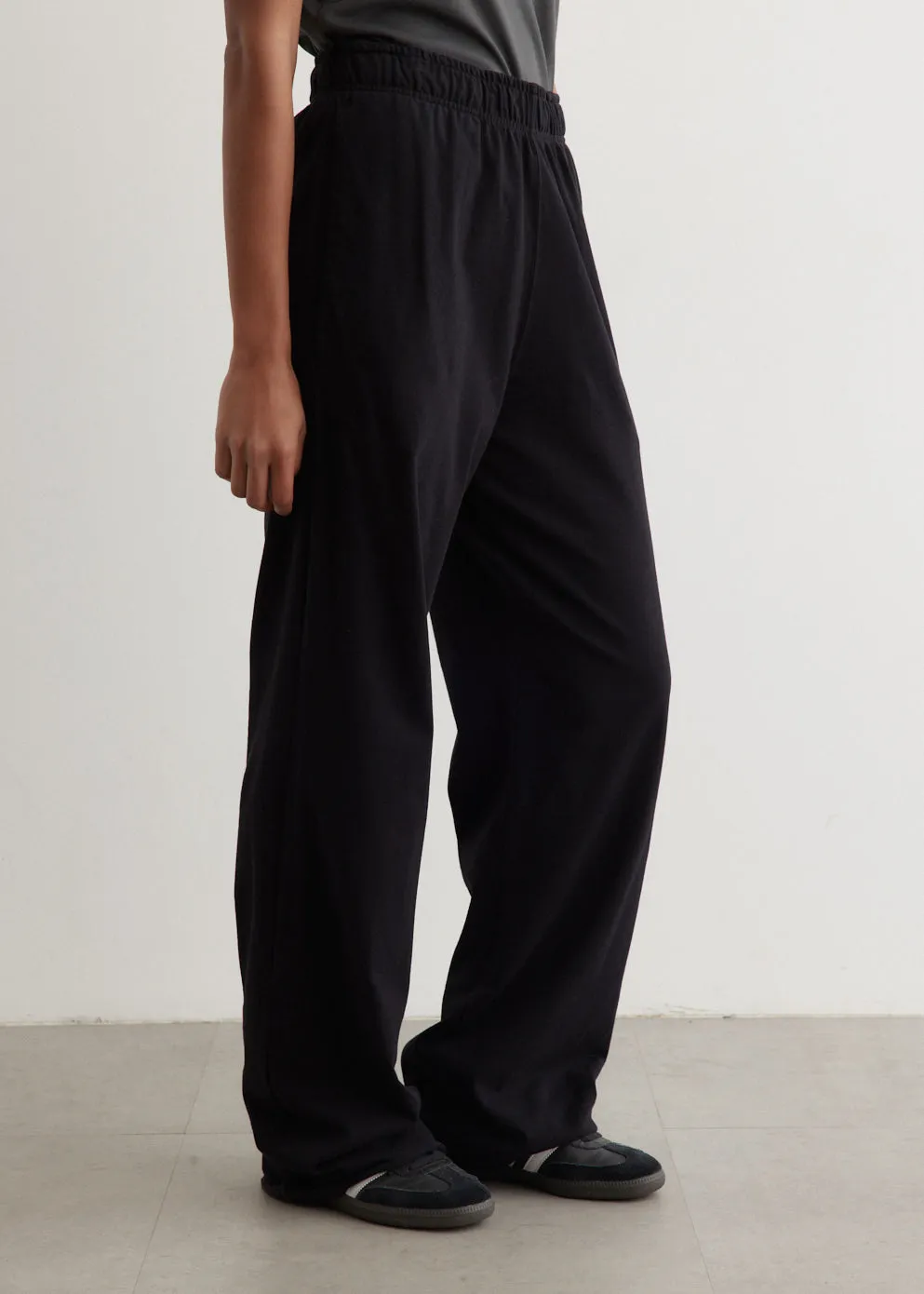 Wide Leg Double Jersey Pants