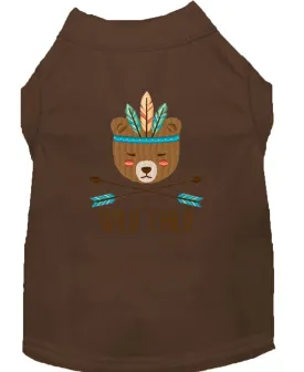 Wild Child Embroidered Dog Shirt Brown Lg (14)