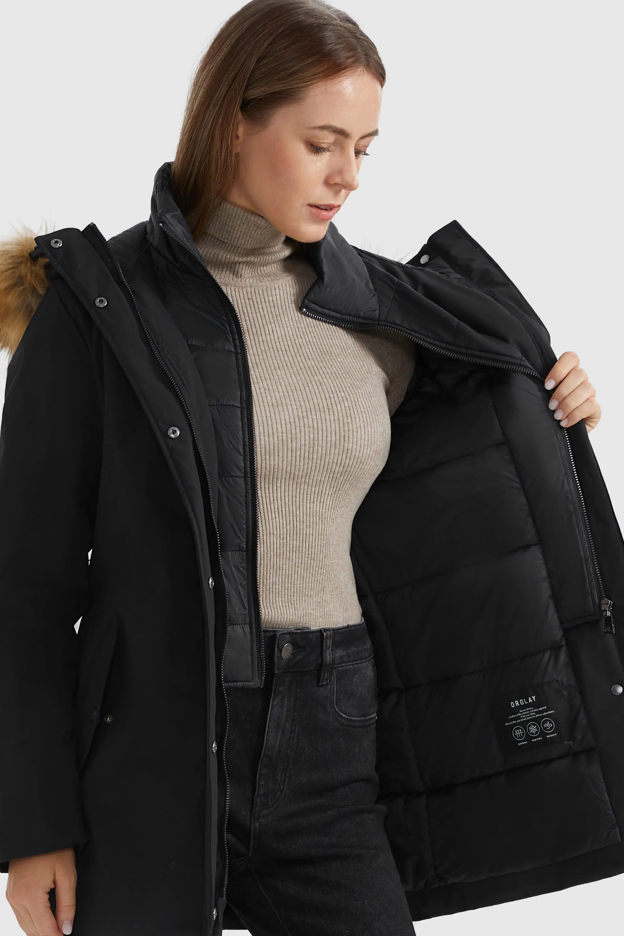 Winter Parka Jacket with Adjustable Belt