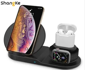 Wireless Charger,3 in 1 Wireless Charging Stand for Apple Watch,Charging Station for Airpods,Fast Wireless Charger Dock (Black)