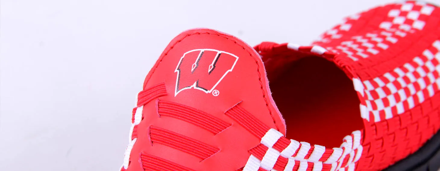 Wisconsin Badgers Woven Colors Comfy Slip On Shoes