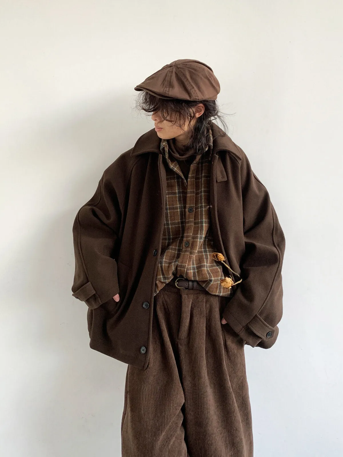 WLS Retro Woolen Raglan Sleeve Coat