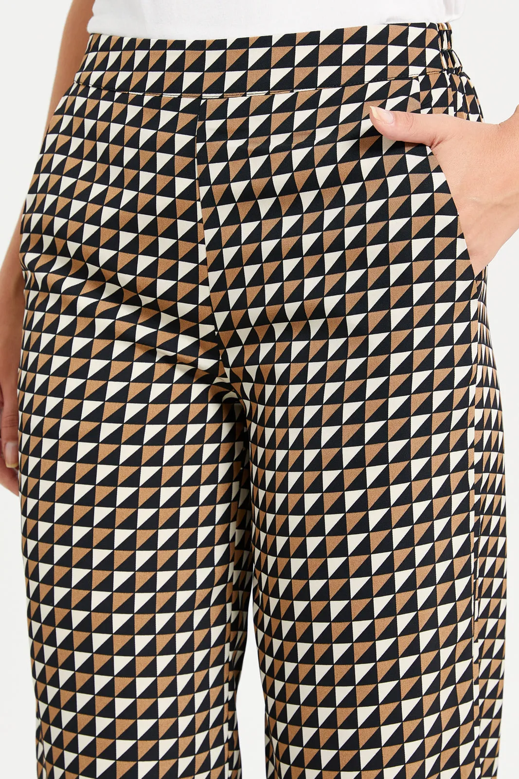 Women Assorted Border Printed Trouser