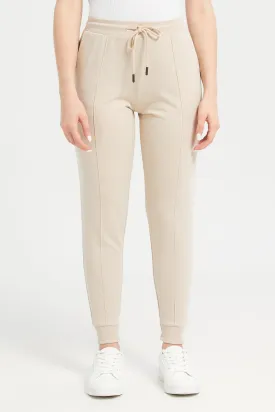 Women Beige Joggers