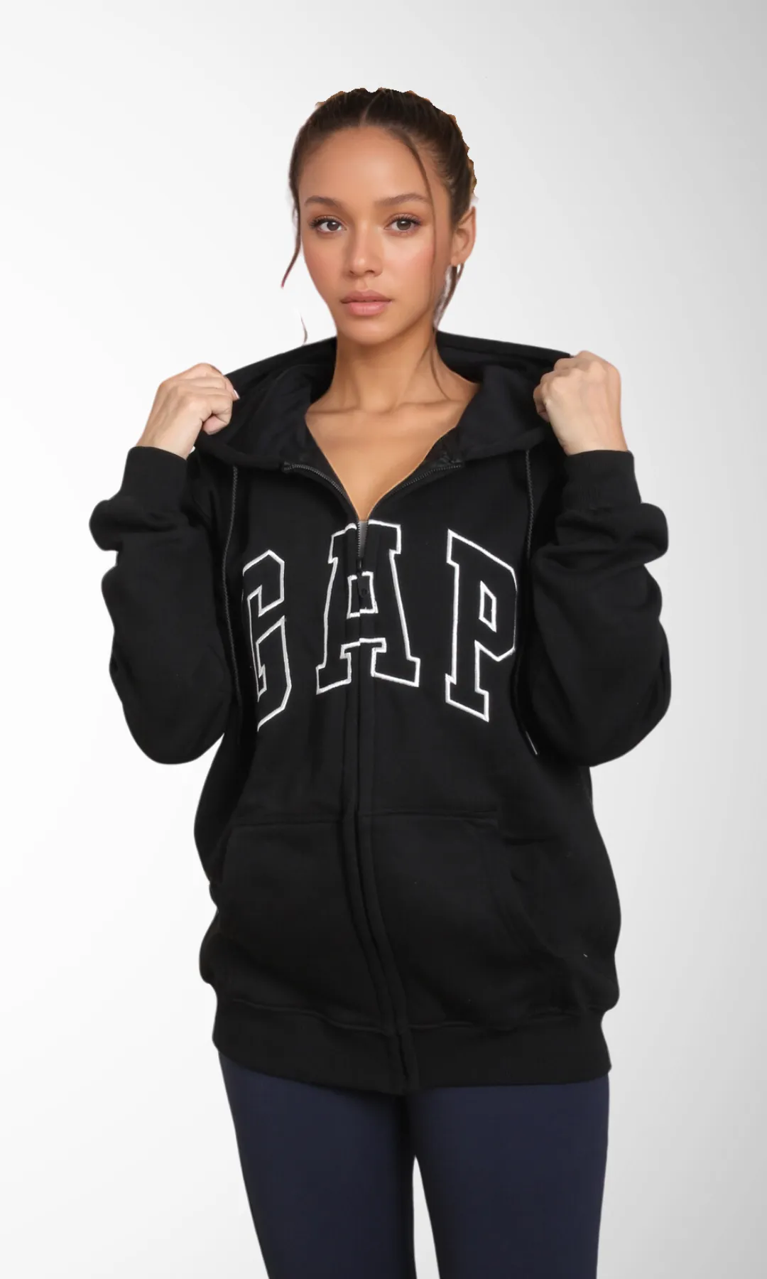 Women Zip-Up Hoodie (Black)