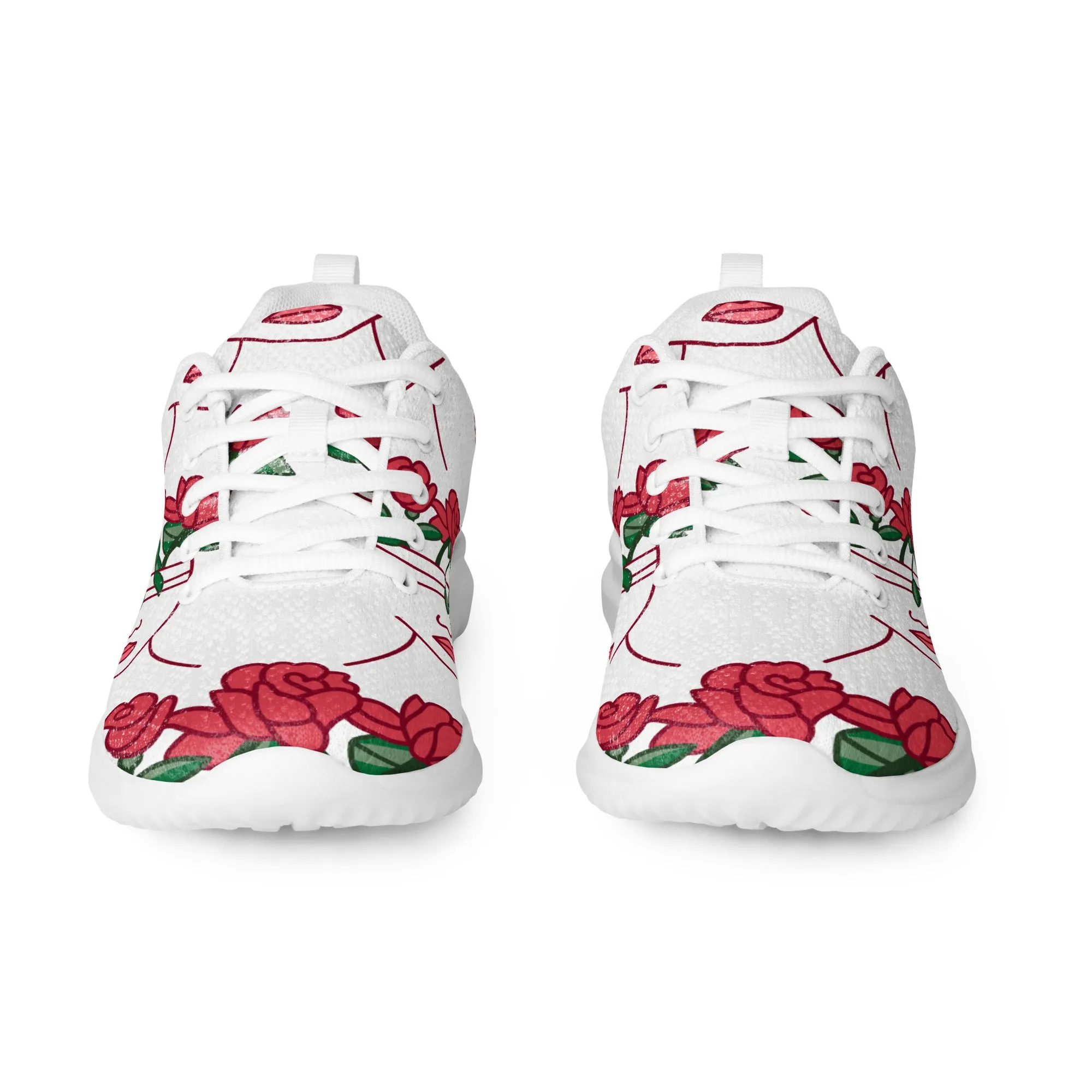 Women’s athletic sneaker with Abstract Face Rose Pattern- Delrosa