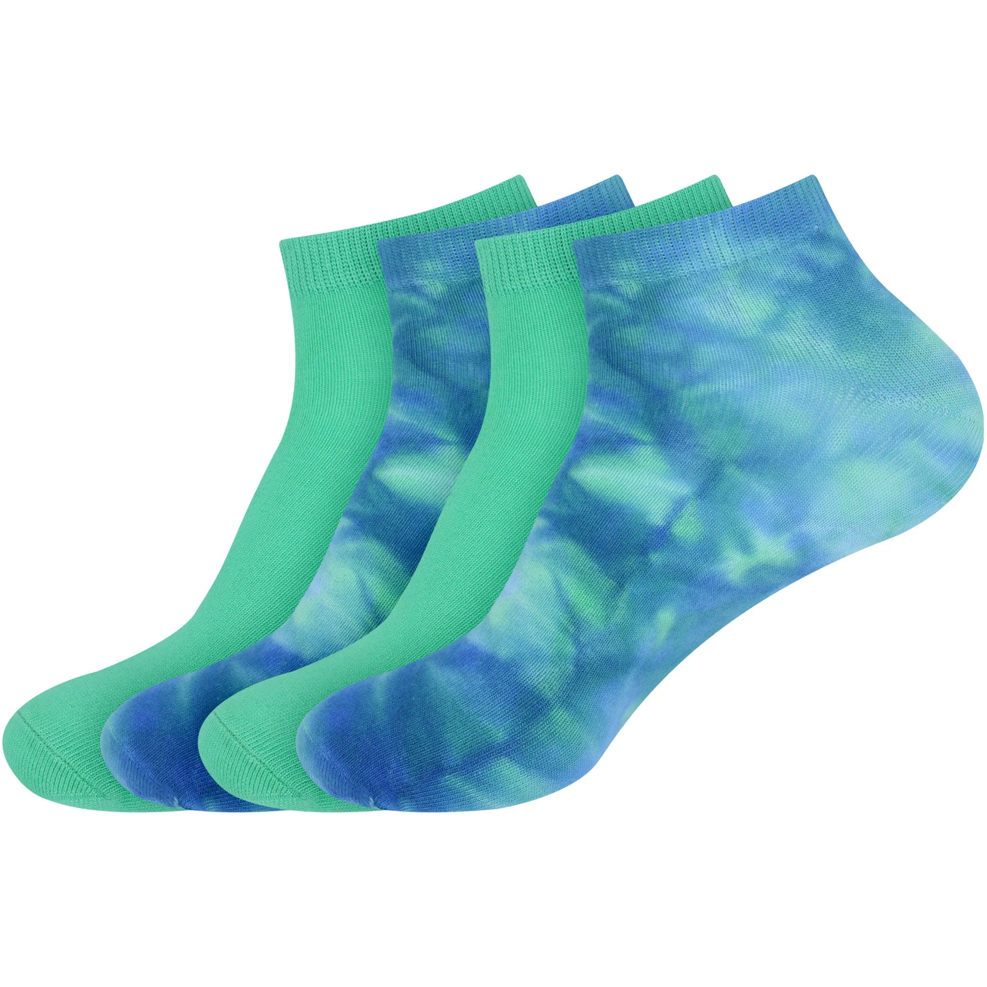 Women's Bamboo Fiber Tie Dye Ankle Socks, 4 Pairs