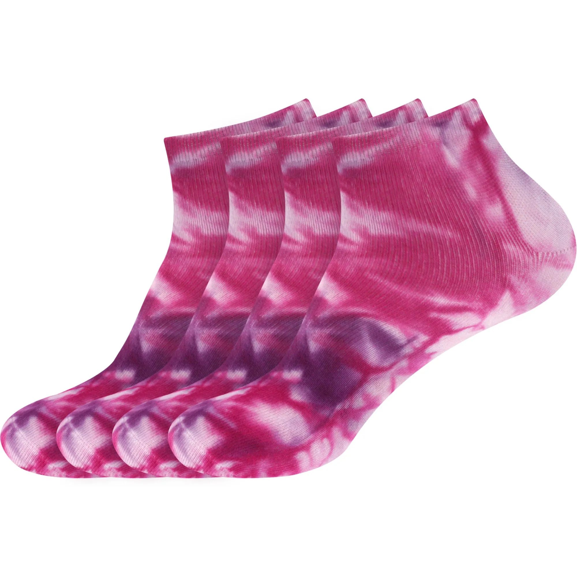 Women's Bamboo Fiber Tie Dye Ankle Socks, 4 Pairs