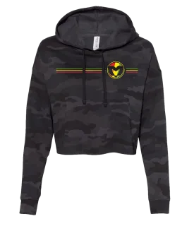 Women's Black Camo Crop Hoodie