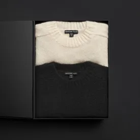 Women's Cashmere Crew Gift Set - True Black/Ivory