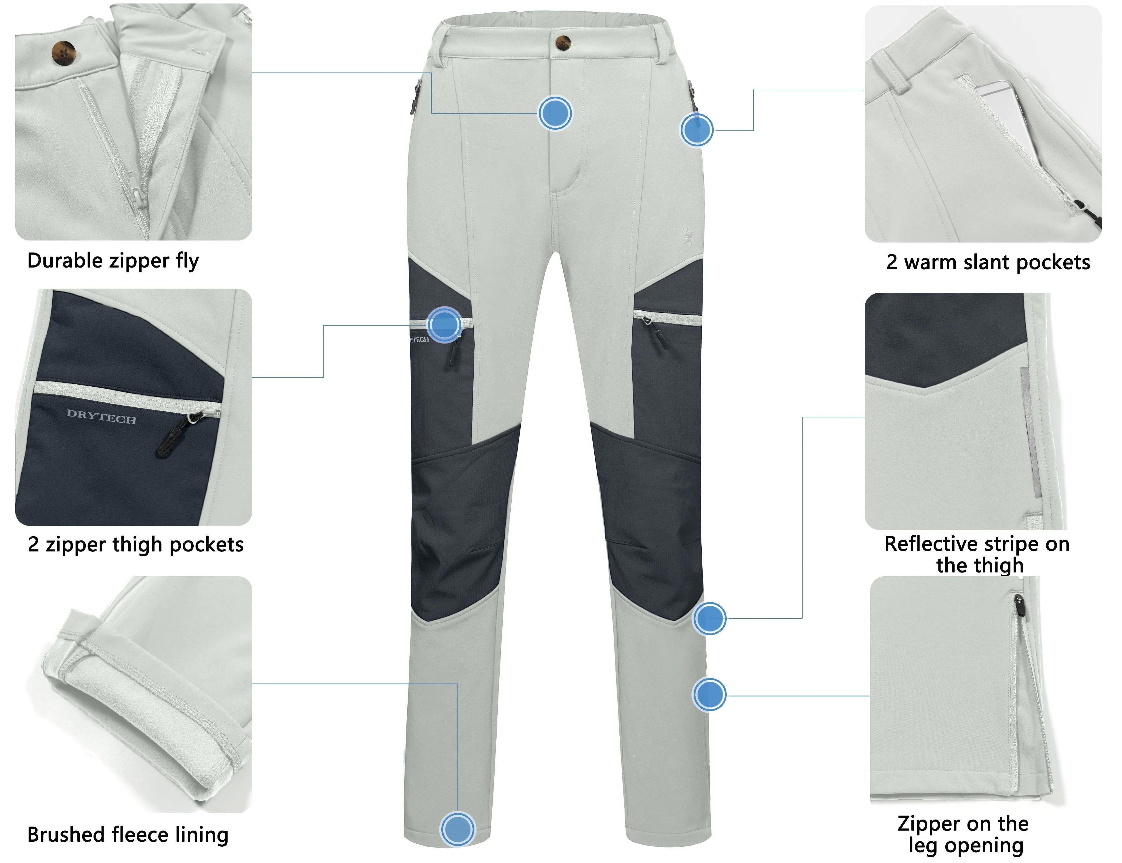 Women's Fleece Lined Hiking Ski Snow Pants