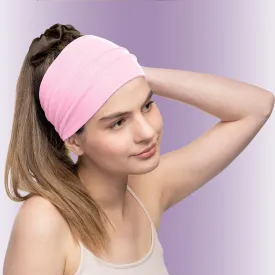 Women's Headbands Cotton Jersey 5" Wide Yoga Fitness Fashion Made in the USA Pink Light