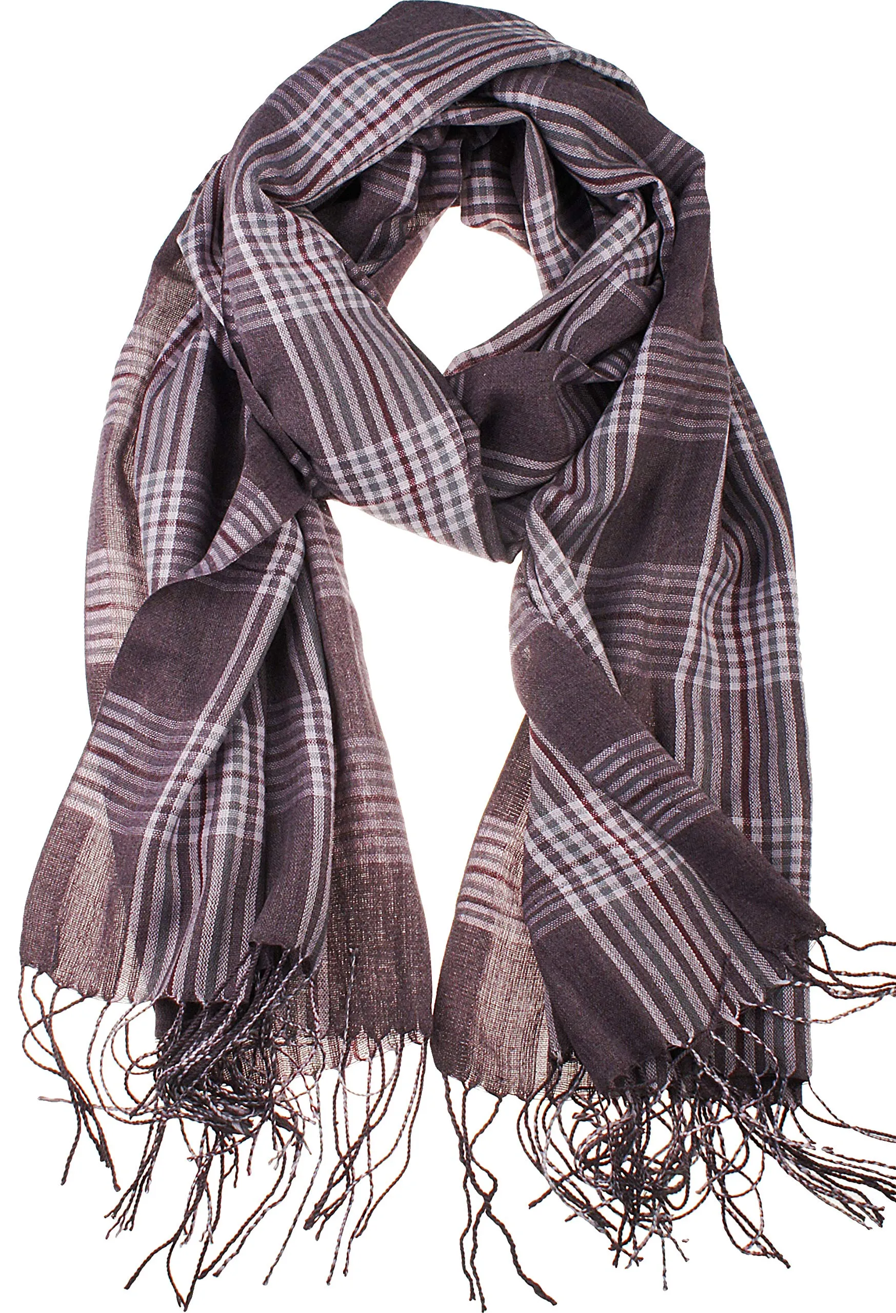 Women's Light Weight Plaid Tartan Sheer Blanket Scarf Shawl Wrap