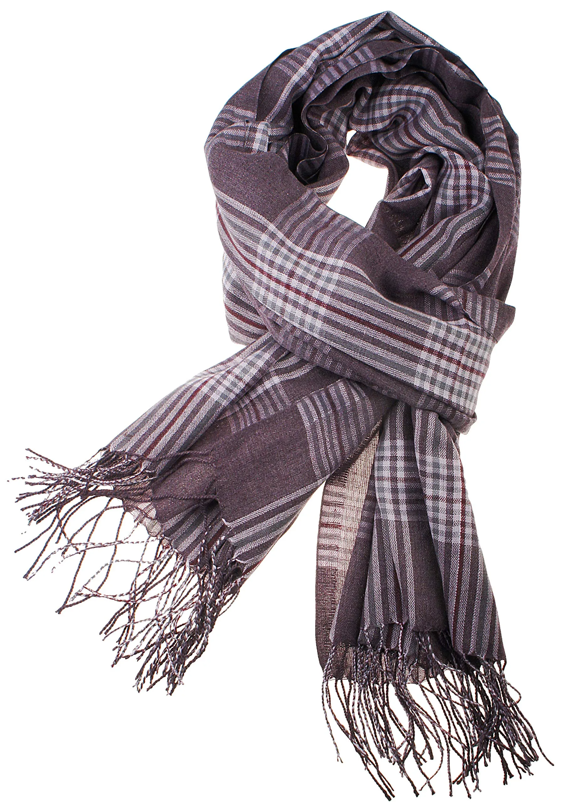 Women's Light Weight Plaid Tartan Sheer Blanket Scarf Shawl Wrap